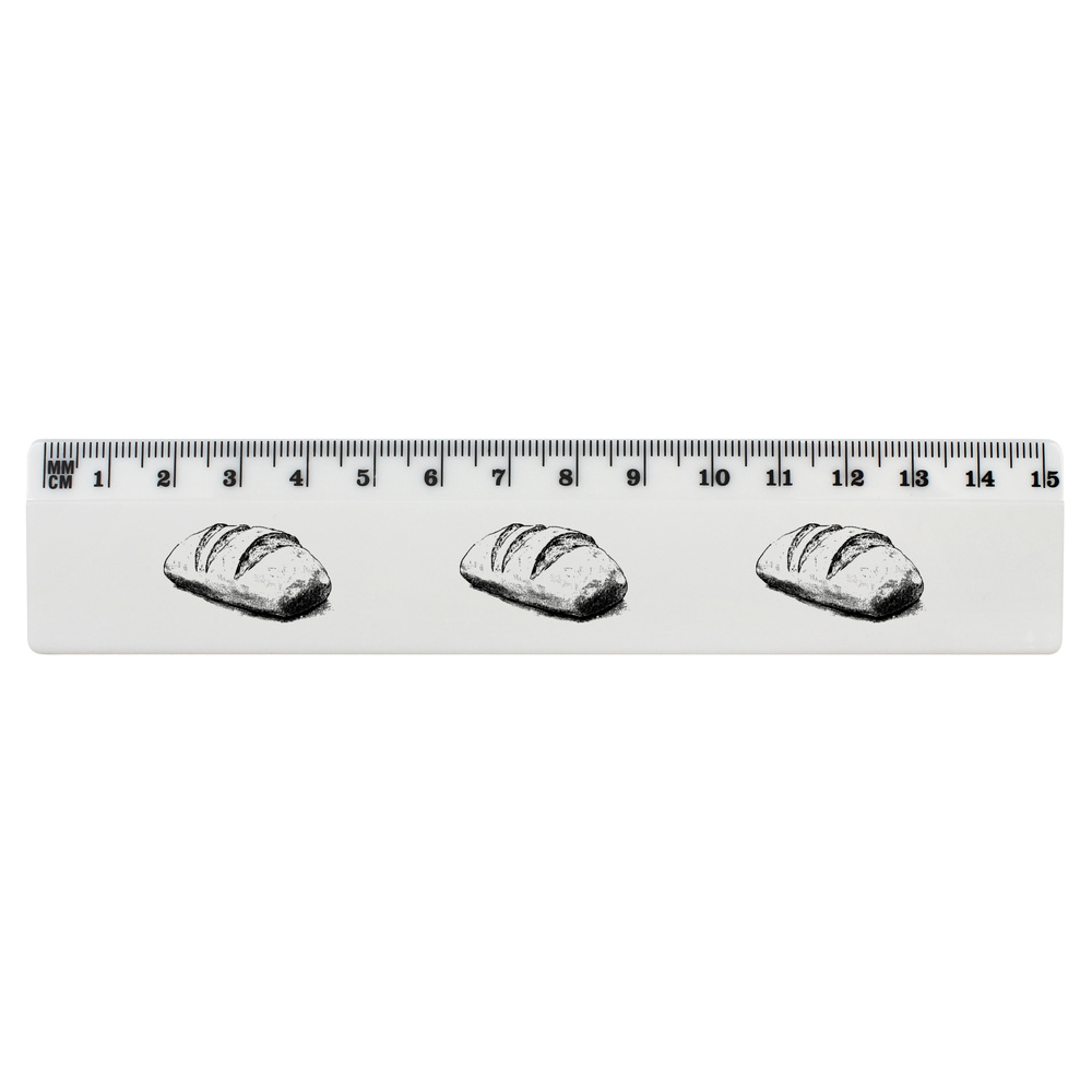 'Baked Bread' White Plastic Ruler (RL049231)