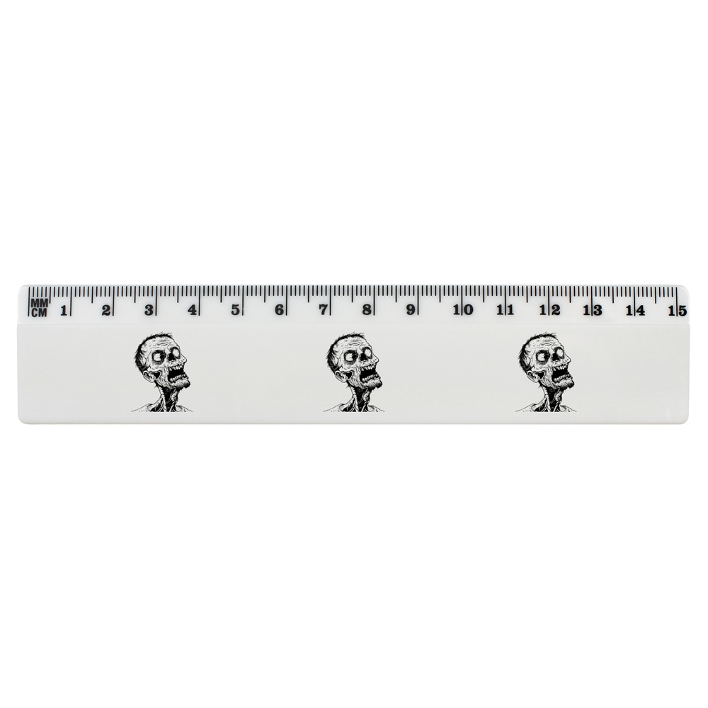'Open Mouth Zombie' White Plastic Ruler (RL049252)