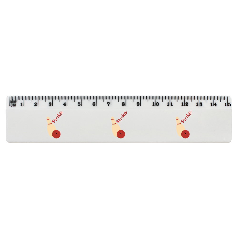 'Bowling Last Pin Down' 15cm (6 Inch) White Plastic Ruler (RL00087997)