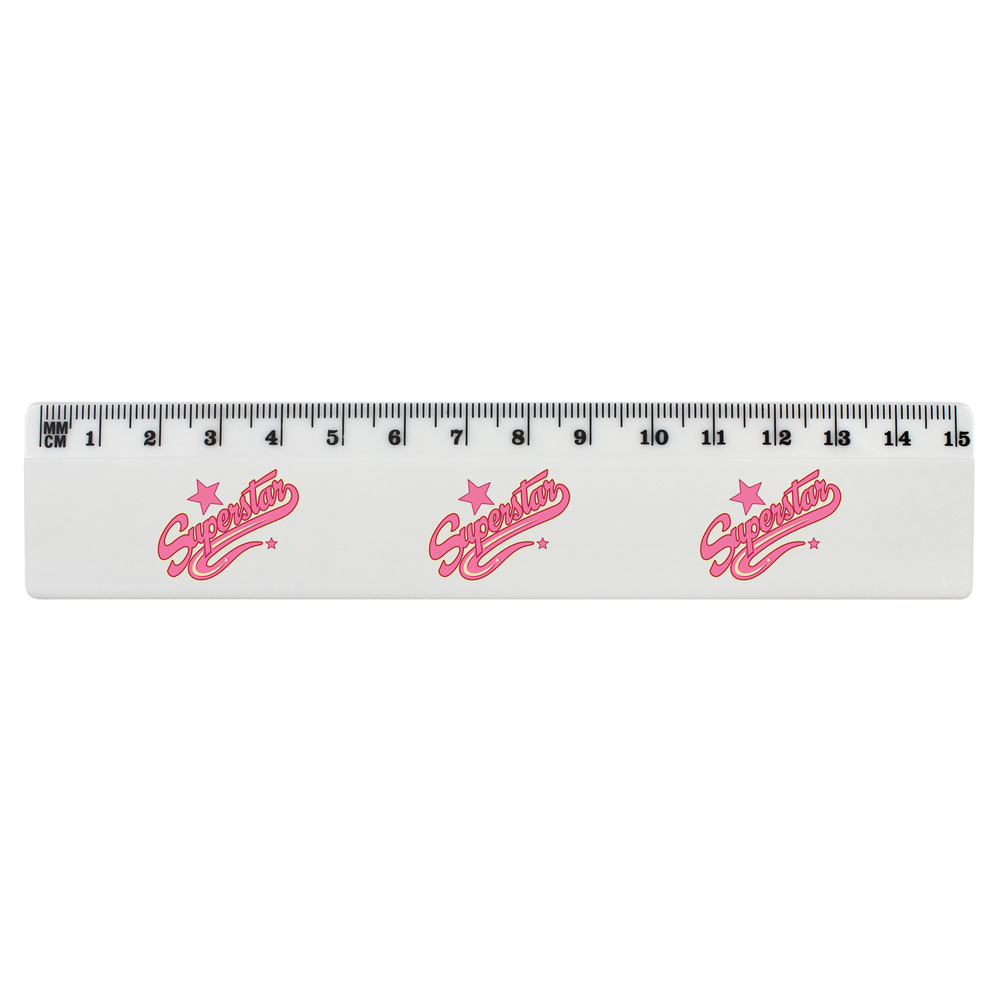 'Superstar' White Plastic Ruler (RL051112)