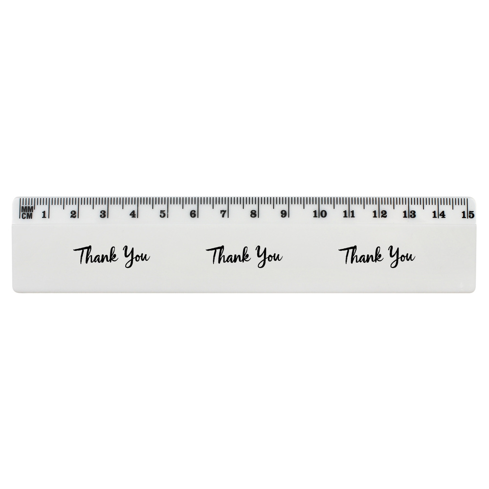 'Thank You' White Plastic Ruler (RL051198)