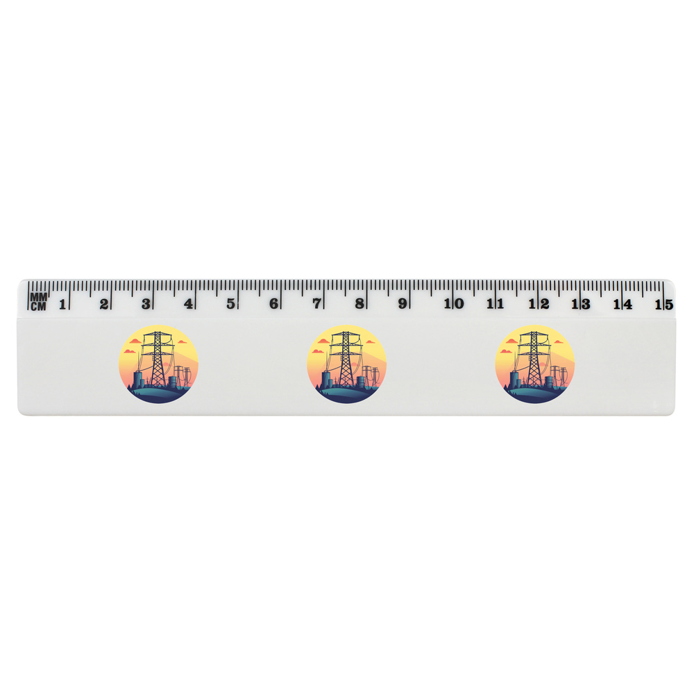 'Electric Pylons' White Plastic Ruler (RL051429)