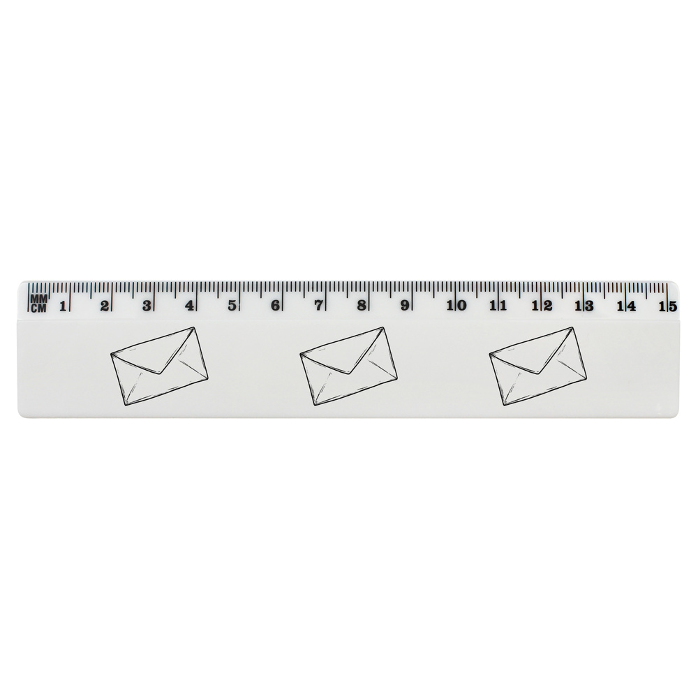 'Plain Envelope' White Plastic Ruler (RL051738)