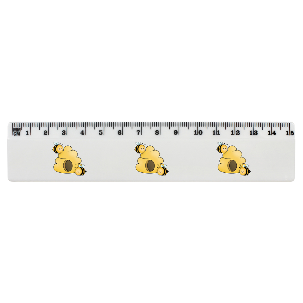 'Cute Bees & Hive' White Plastic Ruler (RL052672)