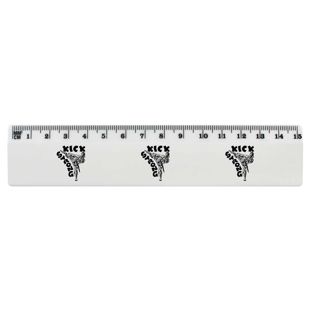 'Kick Strong, Stay Powerful' White Plastic Ruler (RL053018)
