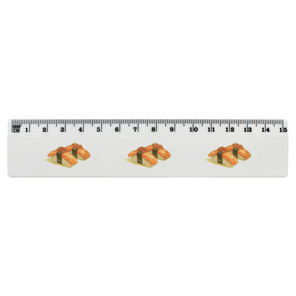 'Salmon Nigiri Topped with Ikura' 15cm (6 Inch) White Plastic Ruler (RL00093947)