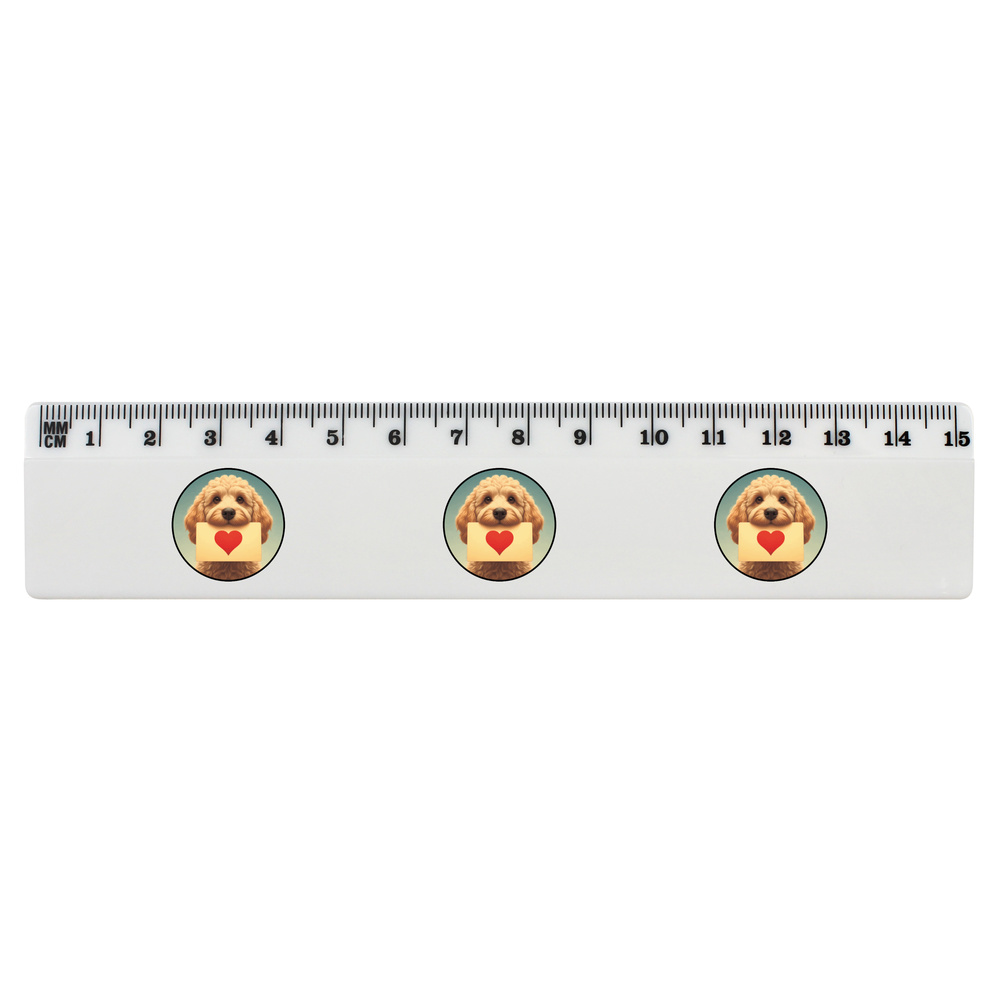 'Cockapoo Love Note' White Plastic Ruler (RL053065)