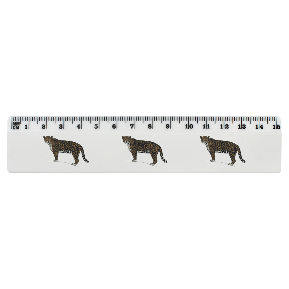 'Jaguar Stare' 15cm (6 Inch) White Plastic Ruler (RL00094893)