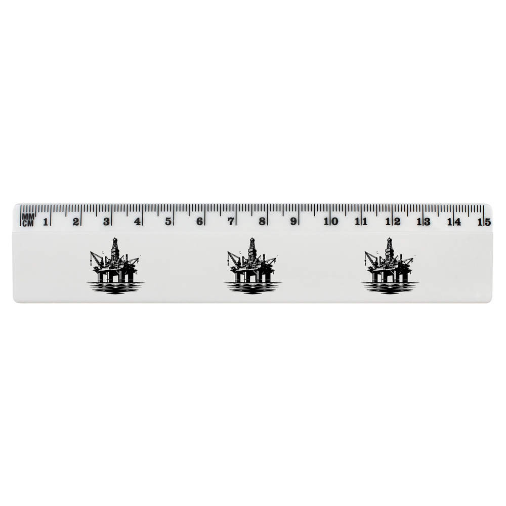 'Offshore Oil Rig' 15cm (6 Inch) White Plastic Ruler (RL00095339)