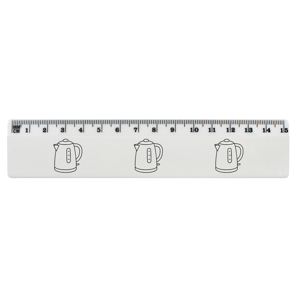 'Kettle' White Plastic Ruler (RL054223)