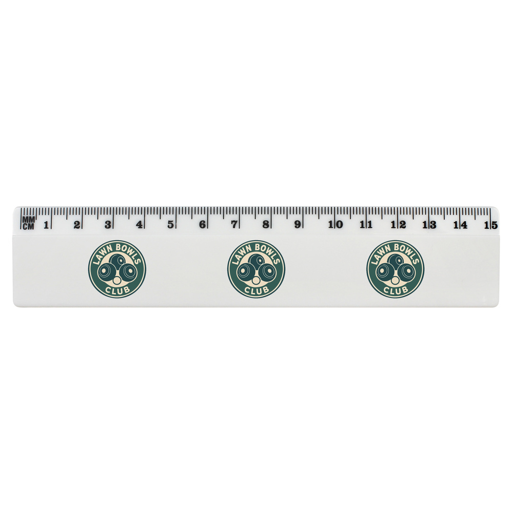 'Lawn Bowls Club' White Plastic Ruler (RL054268)