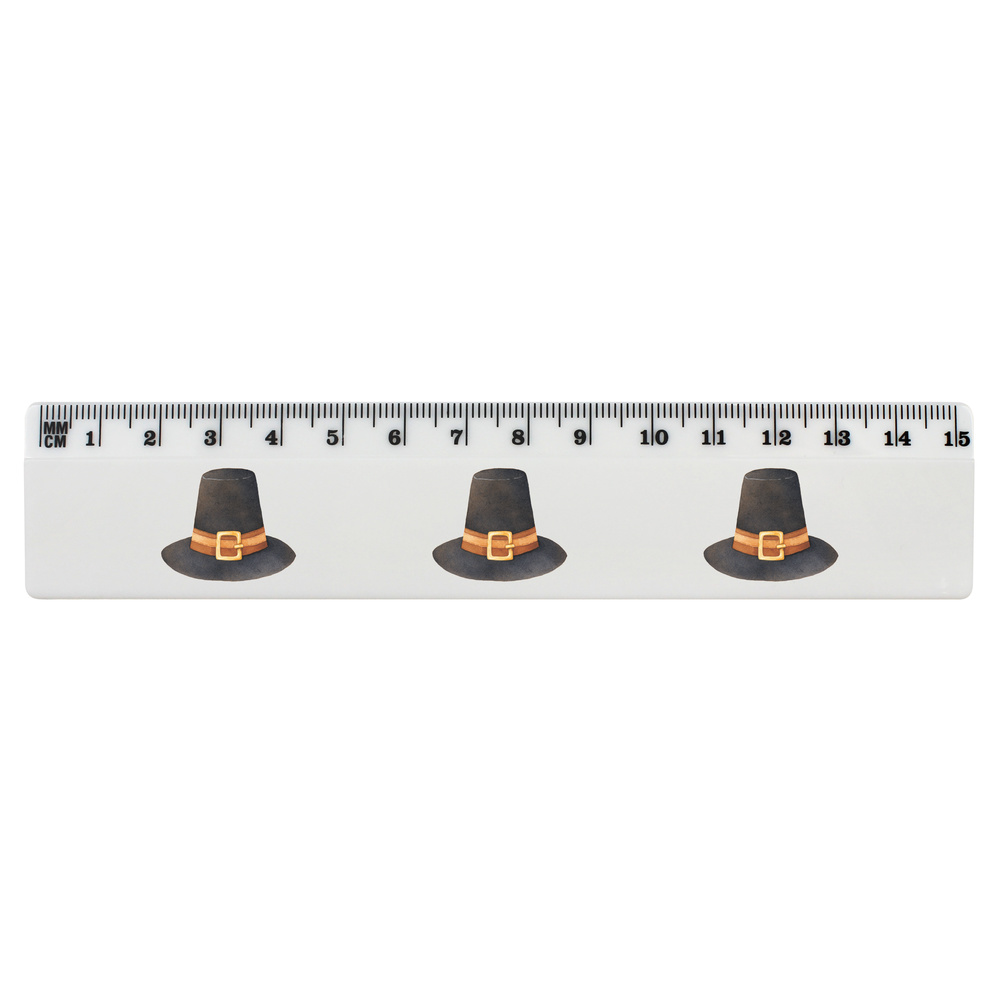 'Thanksgiving Hat' 15cm (6 Inch) White Plastic Ruler (RL00096717)