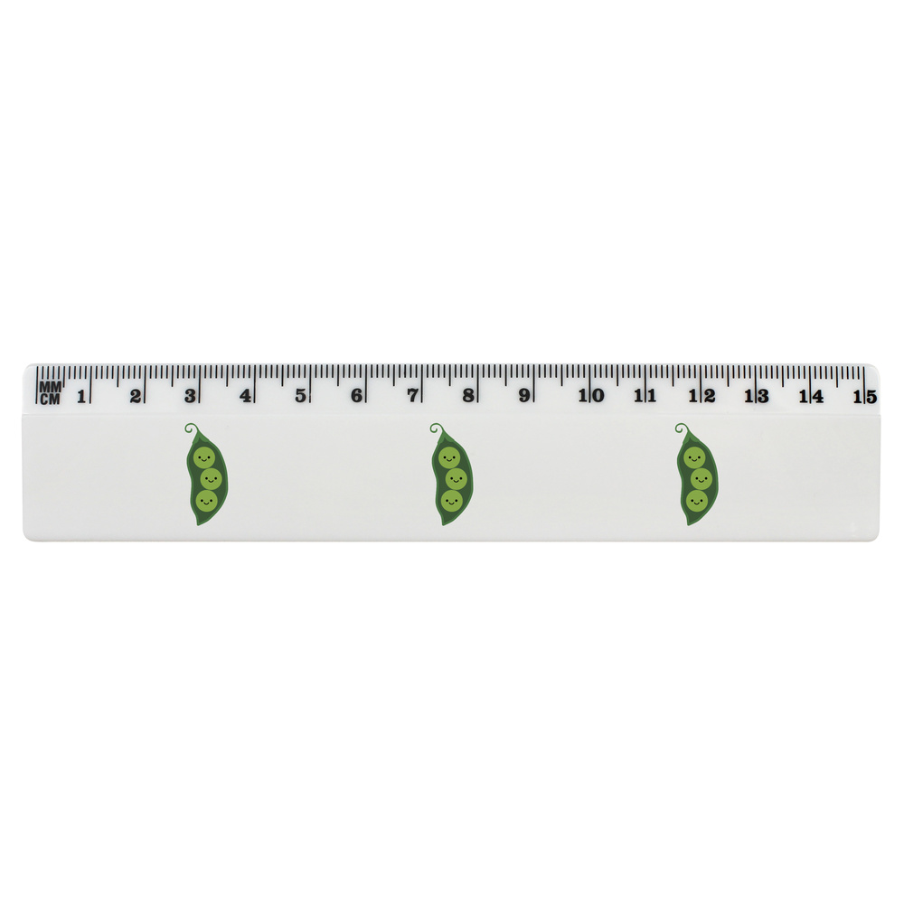 'Peas in a pod' White Plastic Ruler (RL054976)
