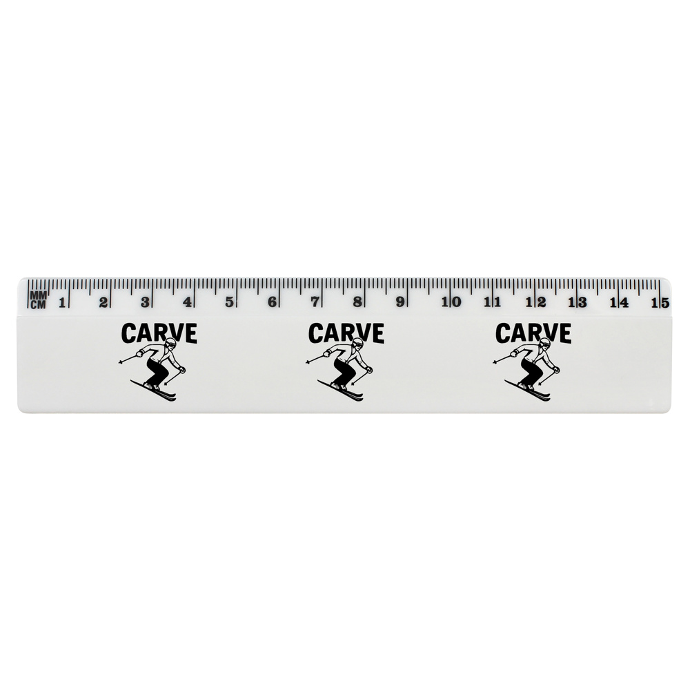 'Skiing Carve the Mountain' White Plastic Ruler (RL055346)