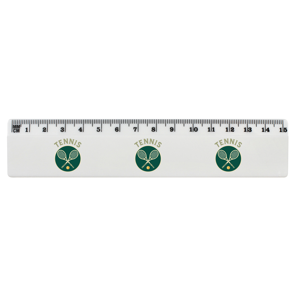 'Tennis Rackets' White Plastic Ruler (RL055359)