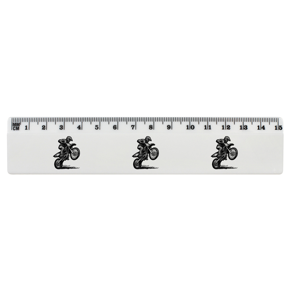 'Dirt Bike Rider' Plastic Stationery Ruler - For School, Office, Drawing and Crafts (RL055547)