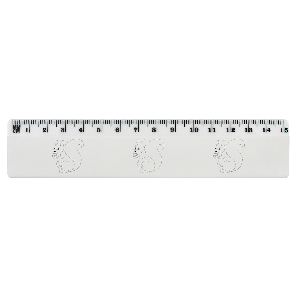 'Squirrel & Acorn' White Plastic Ruler (RL056930)