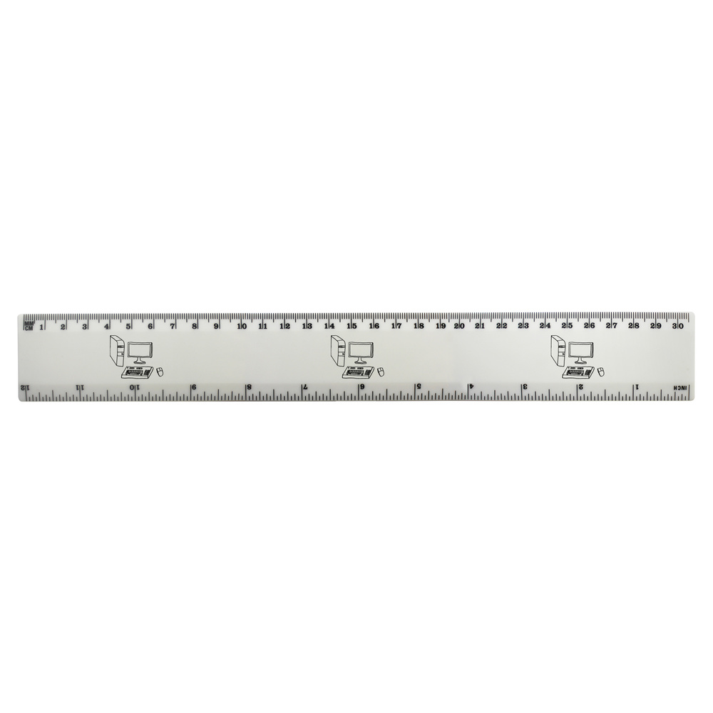 'Desktop Computer' 30cm (12 Inch) White Plastic Ruler (RL00020860)