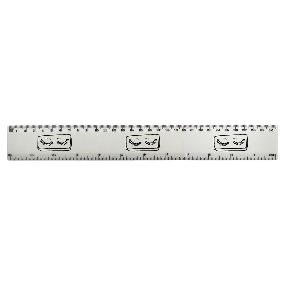 'False Eyelashes' 30cm (12 Inch) White Plastic Ruler (RL00024754)