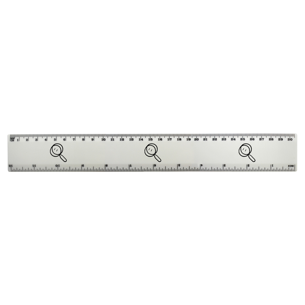 'Magnifying Glass' 30cm (12 Inch) White Plastic Ruler (RL00025928)