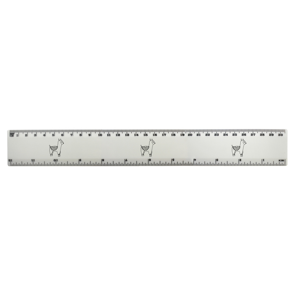'Cute Alpaca' 30cm (12 Inch) White Plastic Ruler (RL00028638)