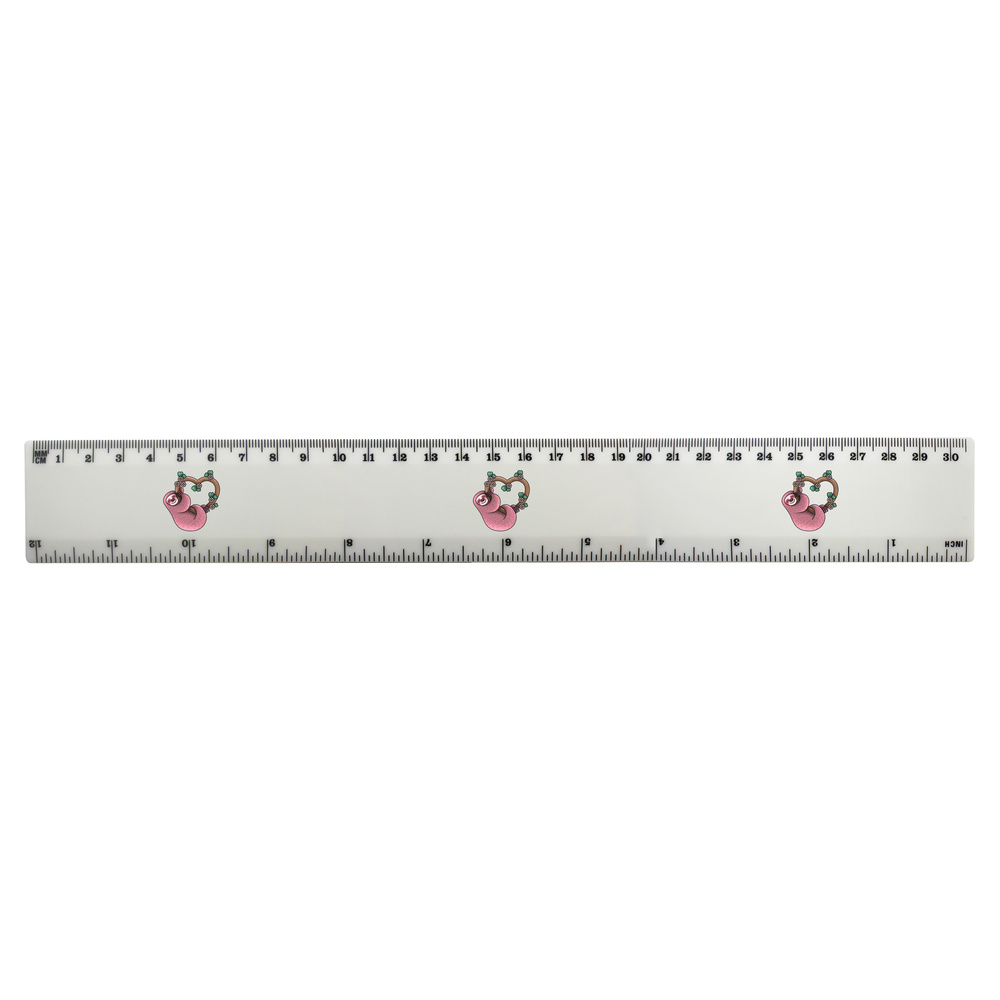 RL022859 'Sloth Love' White Plastic Ruler 
