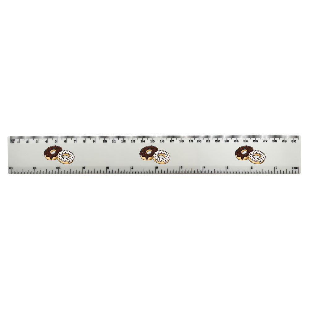 'Doughnuts' 30cm (12 Inch) White Plastic Ruler (RL00038338)