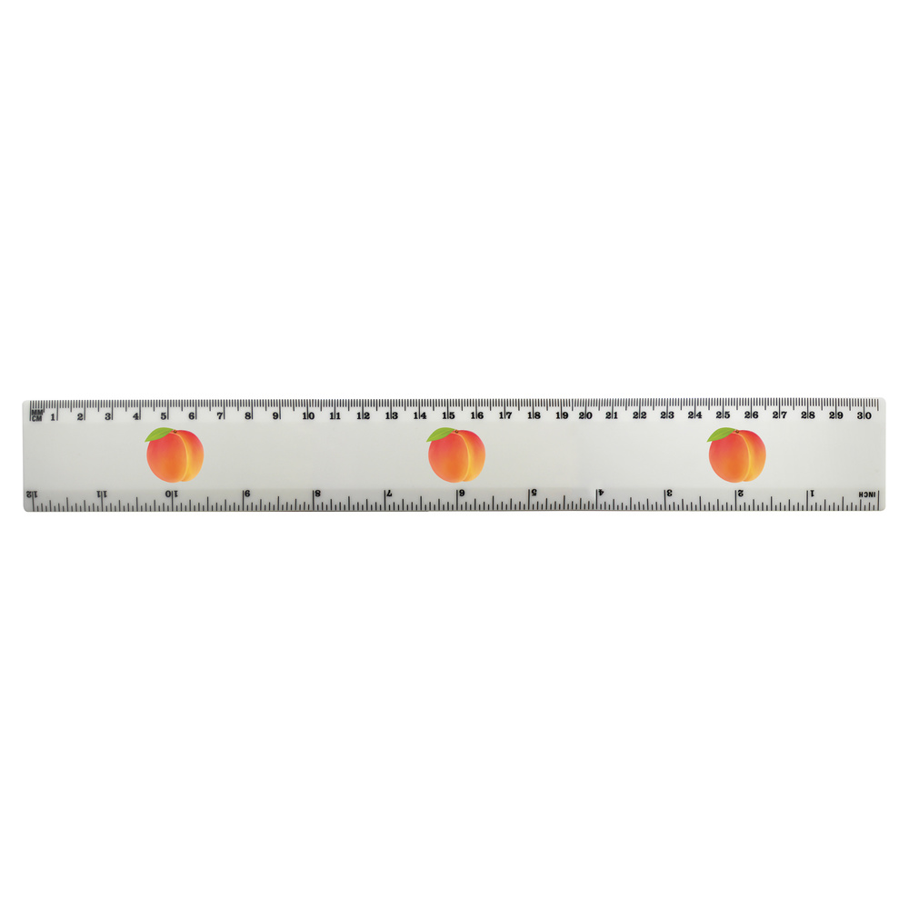 'Peach' 30cm (12 Inch) White Plastic Ruler (RL00039538)