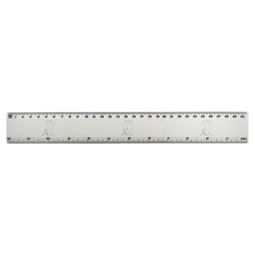 'Pair Of Goats' 30cm (12 Inch) White Plastic Ruler (RL00043061)