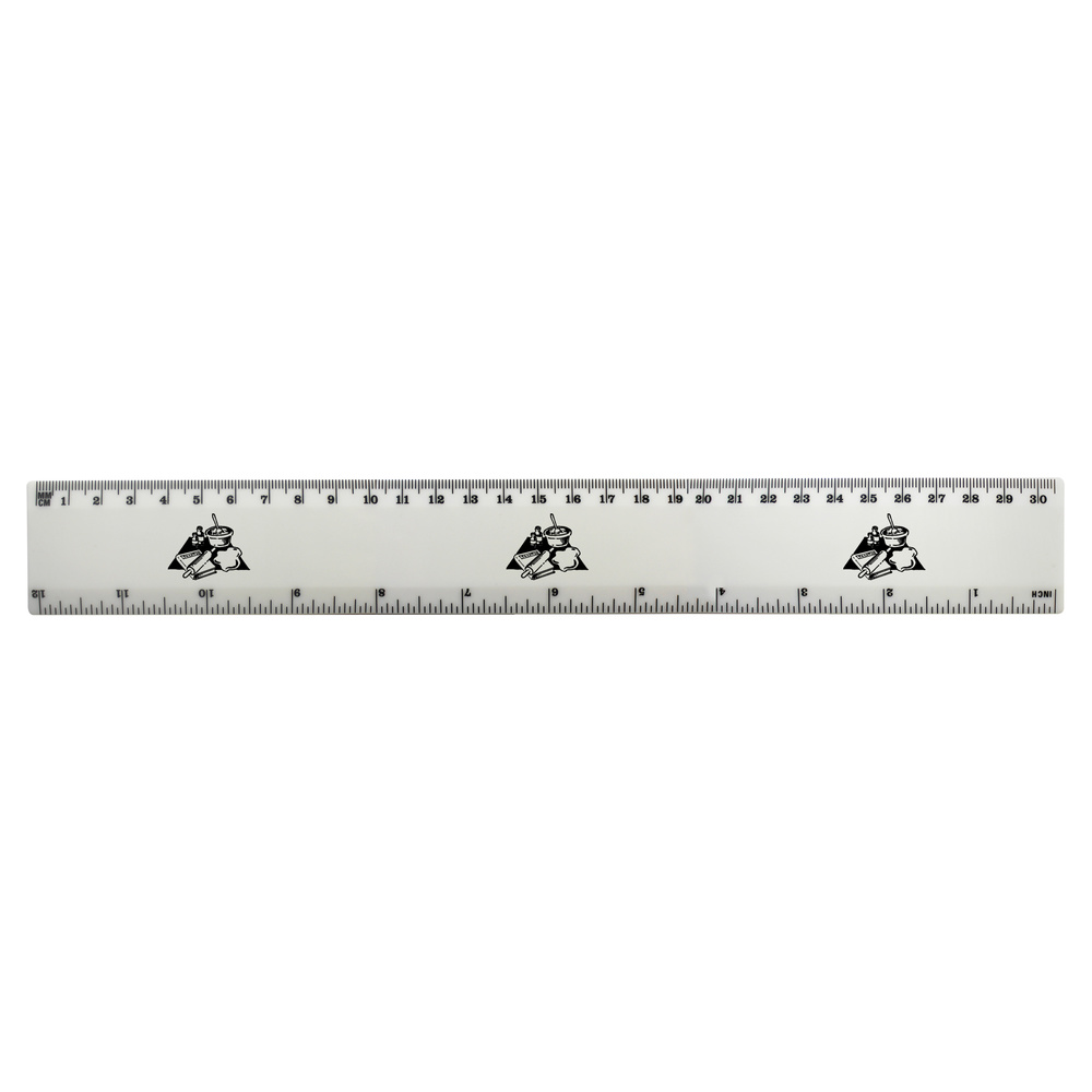 'Baking Utensils' 30cm (12 Inch) White Plastic Ruler (RL00047885)