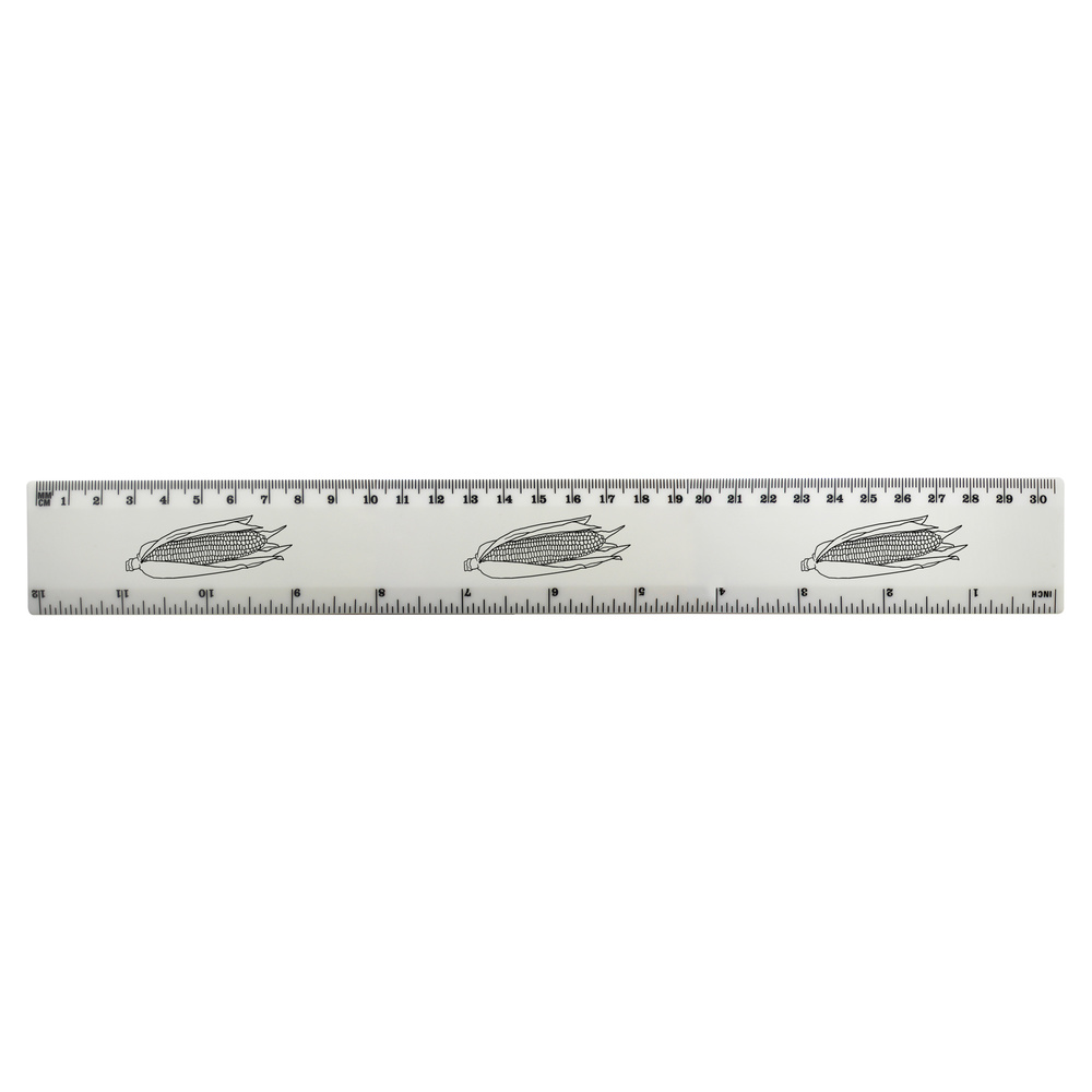 'Sweetcorn' 30cm (12 Inch) White Plastic Ruler (RL00049335)