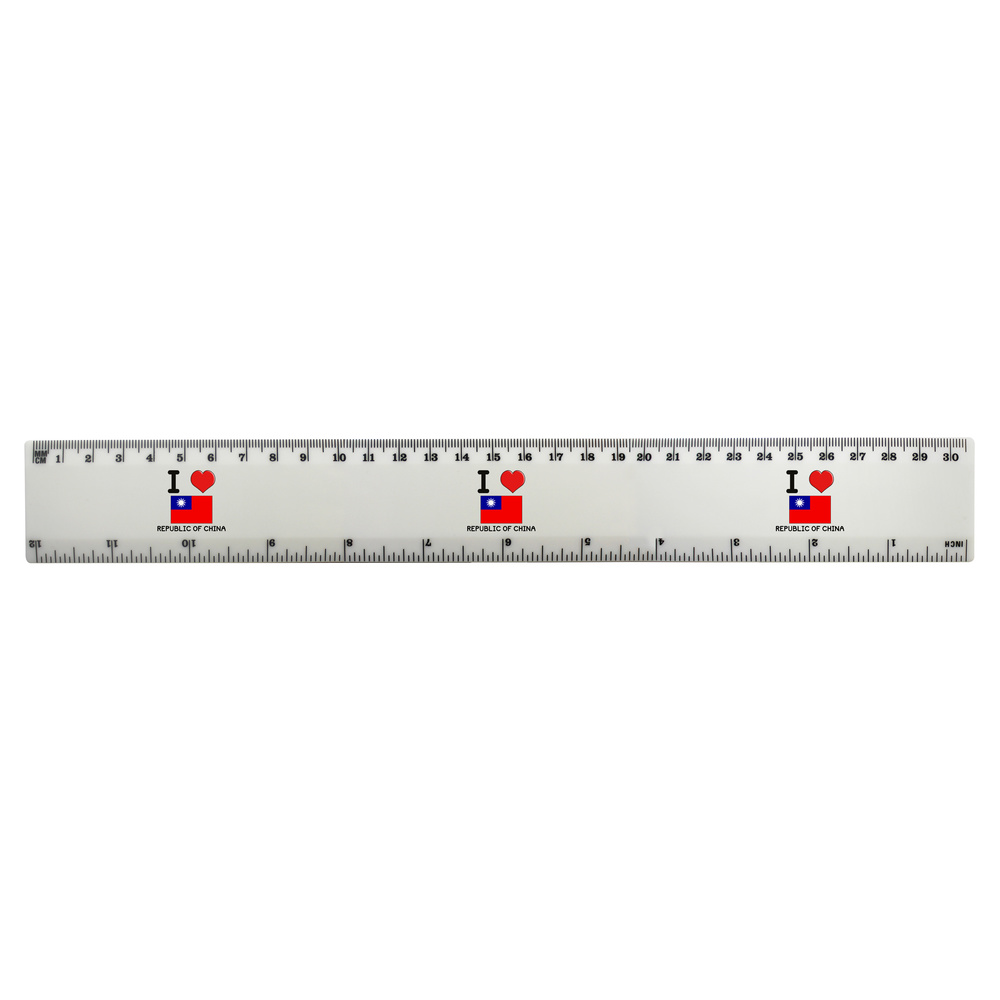 'I Love Republic of China' 30cm (12 Inch) White Plastic Ruler (RL00063419)