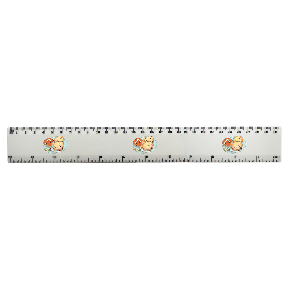 'Toasted Teacakes' 30cm (12 Inch) White Plastic Ruler (RL00070692)