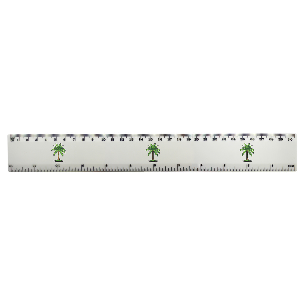 'Pixel Art Palm Tree' 30cm (12 Inch) White Plastic Ruler (RL00078386)