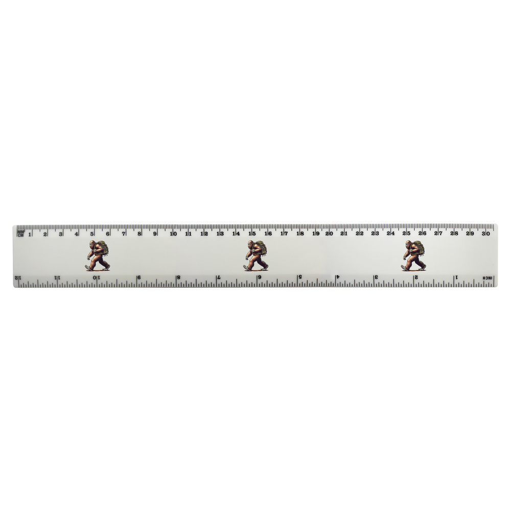 'Bigfoot Hiker' 30cm (12 Inch) White Plastic Ruler (RL00087262)