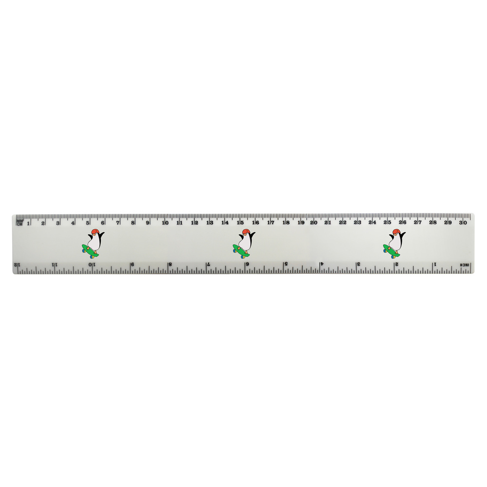 'Penguin Jumping' 30cm (12 Inch) White Plastic Ruler (RL00087732)