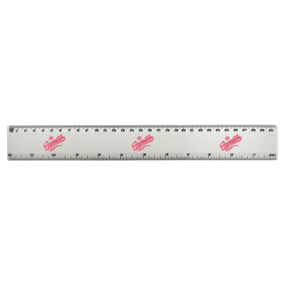 'Superstar' 30cm (12 Inch) White Plastic Ruler (RL00090218)