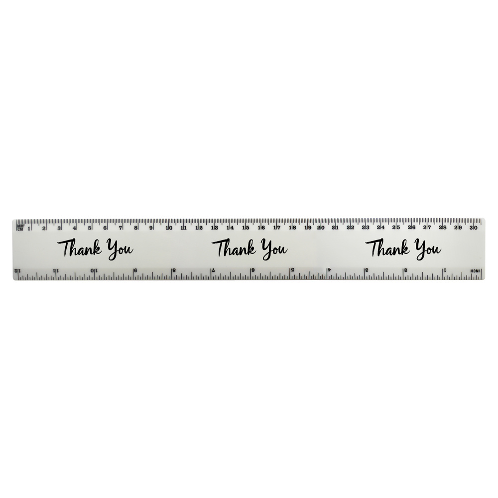 'Thank You' 30cm (12 Inch) White Plastic Ruler (RL00090390)