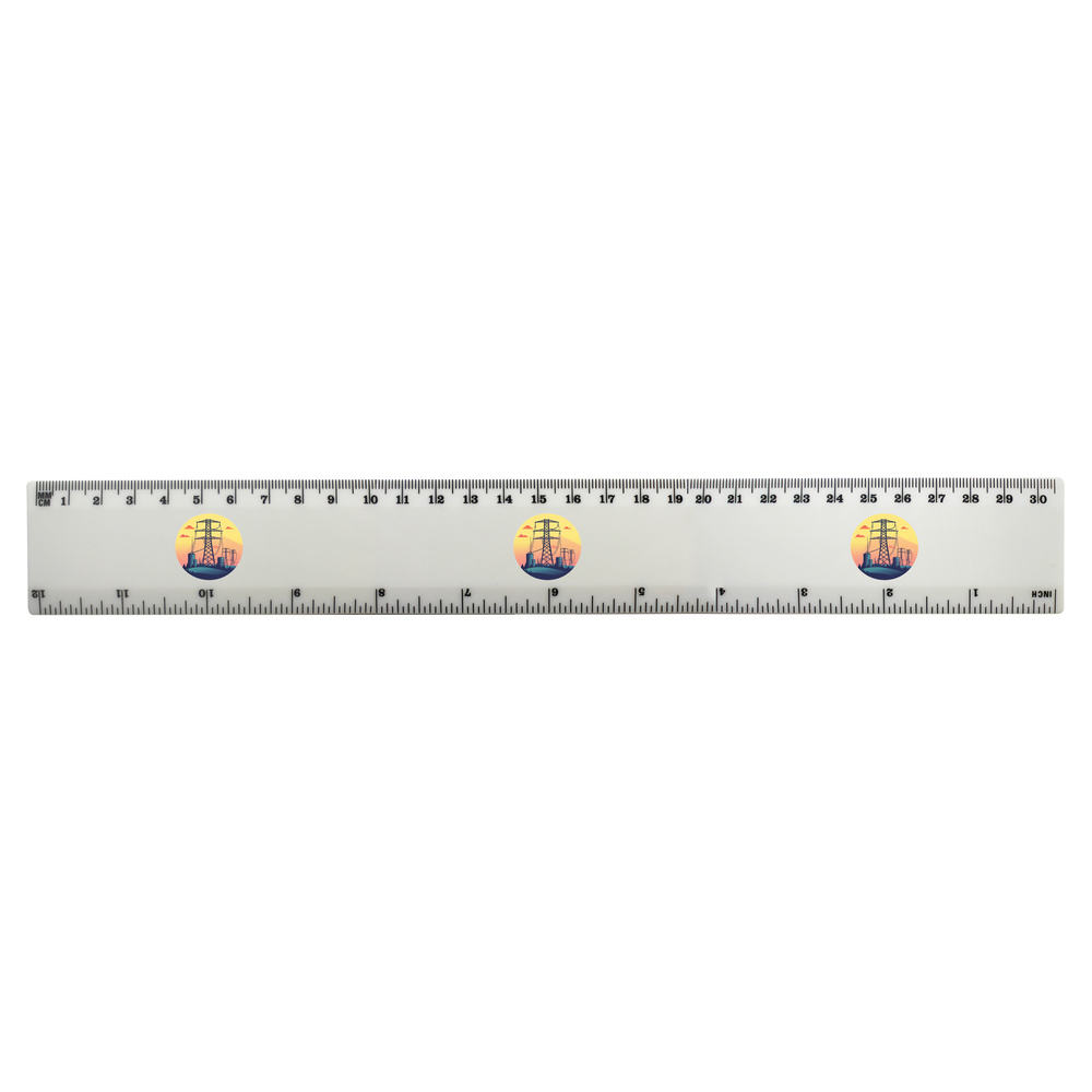 'Electric Pylons' 30cm (12 Inch) White Plastic Ruler (RL00090826)