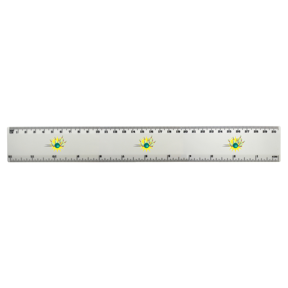 'Ten Pin Bowling' 30cm (12 Inch) White Plastic Ruler (RL00090908)