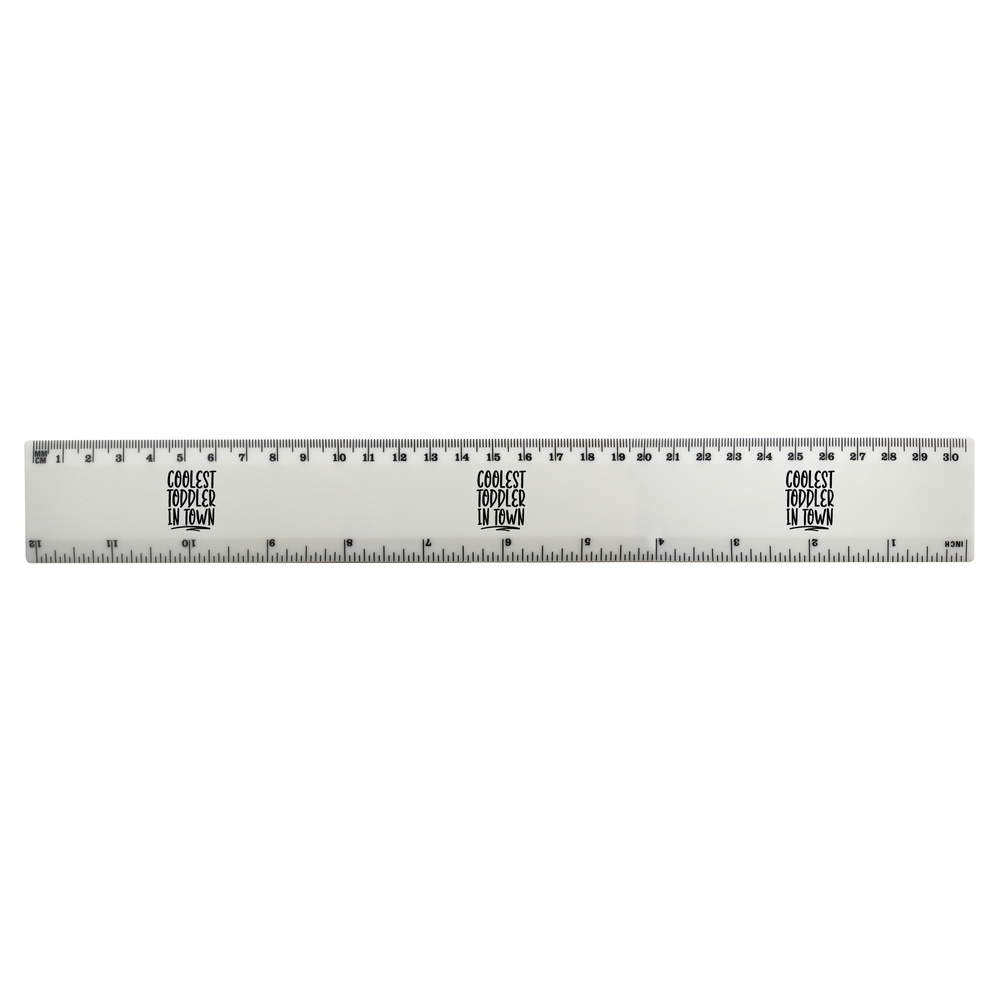 'Coolest Toddler In Town Funny Quotes ' 30cm (12 Inch) White Plastic Ruler (RL00091168)