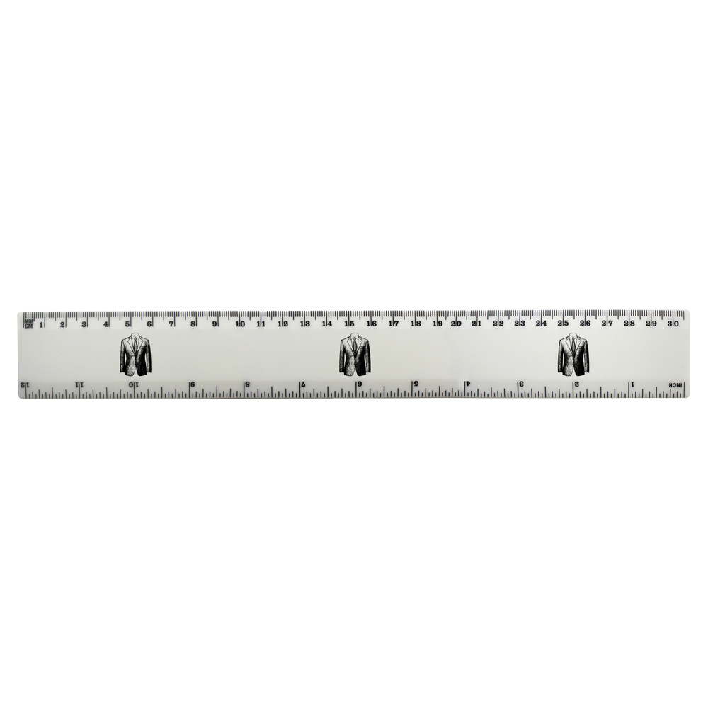 'Simple Suit' 30cm (12 Inch) White Plastic Ruler (RL00091558)