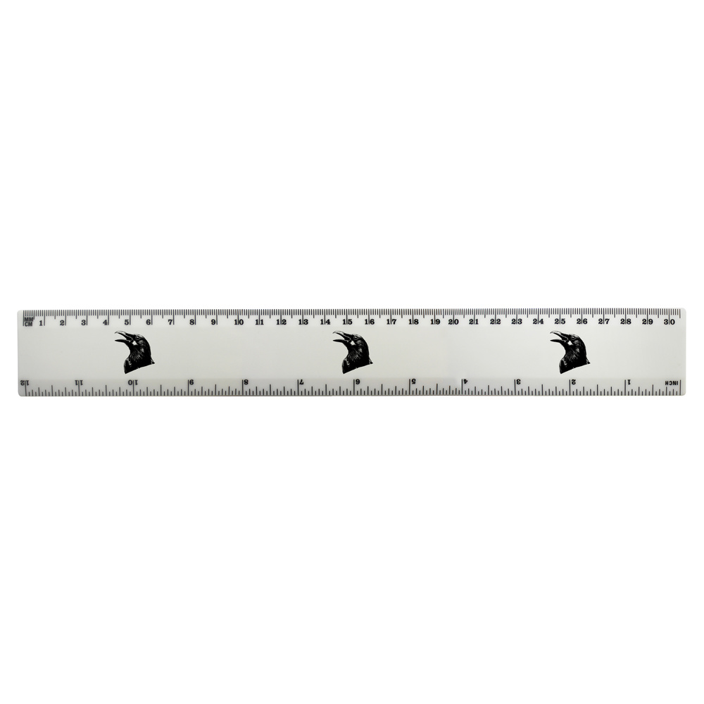 'Crow Cawing' 30cm (12 Inch) White Plastic Ruler (RL00092478)