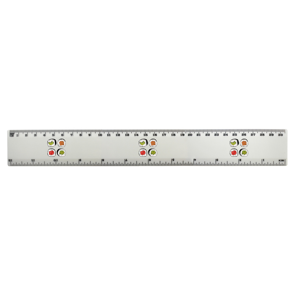 'Sushi Selection' 30cm (12 Inch) White Plastic Ruler (RL00092748)