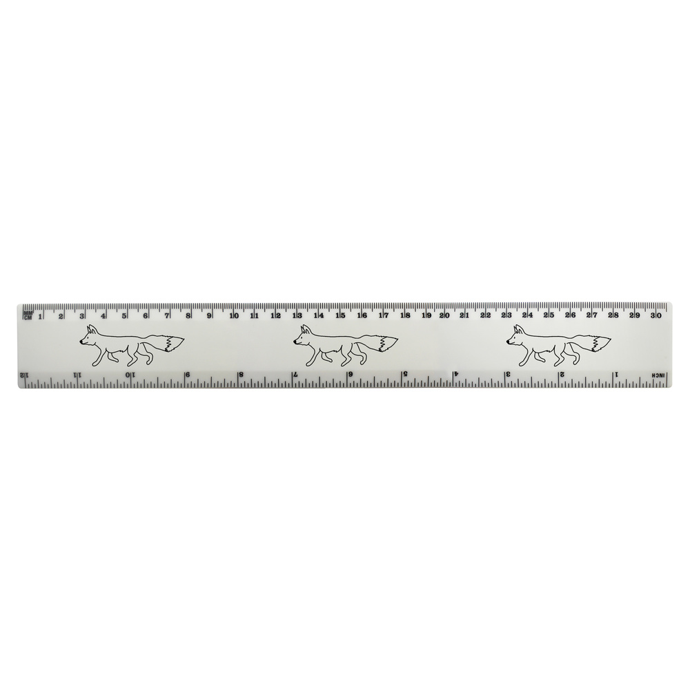 'Fox' 30cm (12 Inch) White Plastic Ruler (RL00092756)