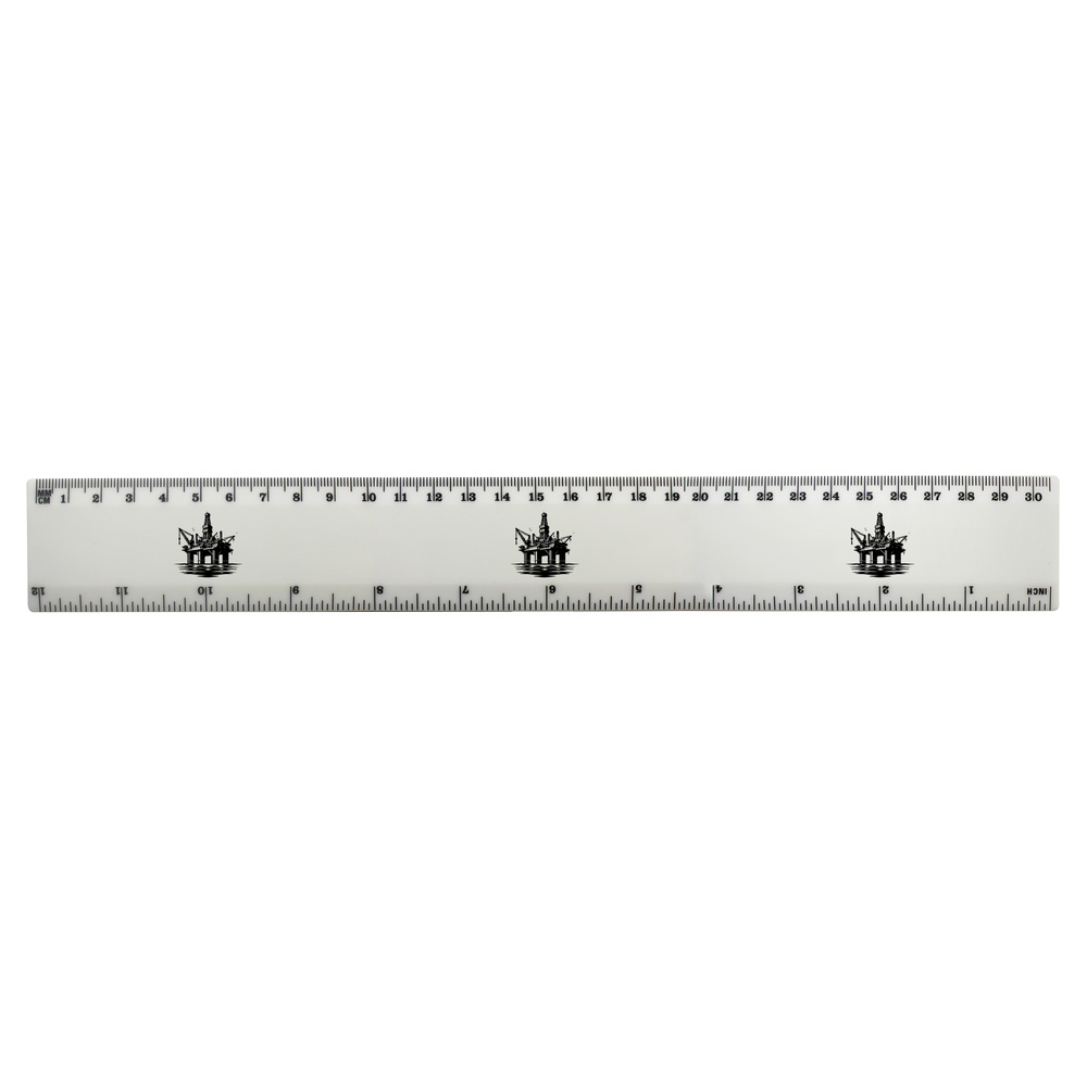 'Offshore Oil Rig' 30cm (12 Inch) White Plastic Ruler (RL00095340)