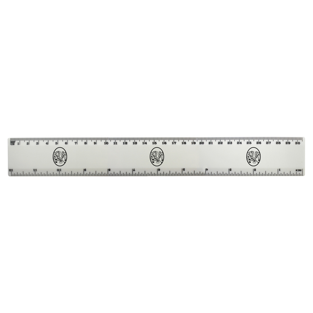 'Curling Match Action' 30cm (12 Inch) White Plastic Ruler (RL00096130)