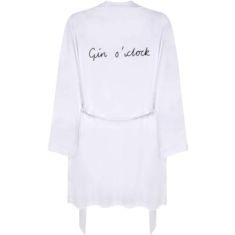 Small 'Gin O'Clock Text' Adult Dressing Robe / Gown (RO00040306)