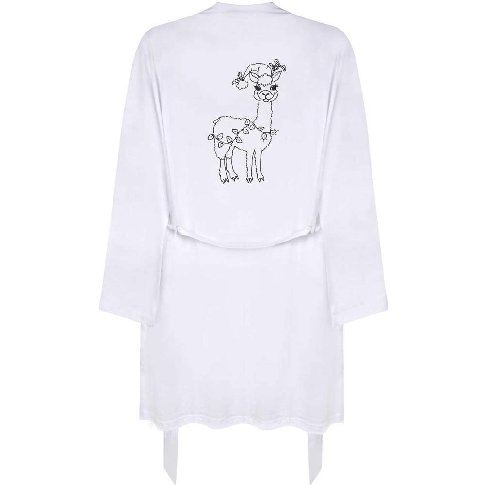 'Christmas Llama' Adult Dressing Robe / Gown (RO036531)