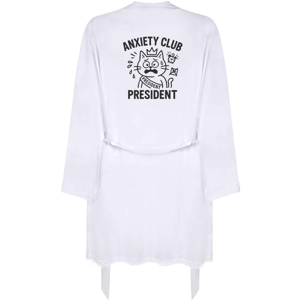 'Anxiety Club President' Adult Dressing Robe / Gown (RO054154)